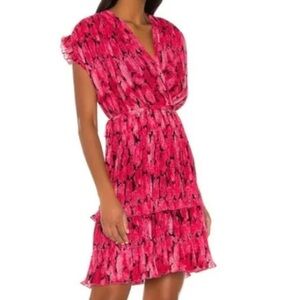 Kenzo Paris Peonie Crepe Tiered Flare Dress Size Medium